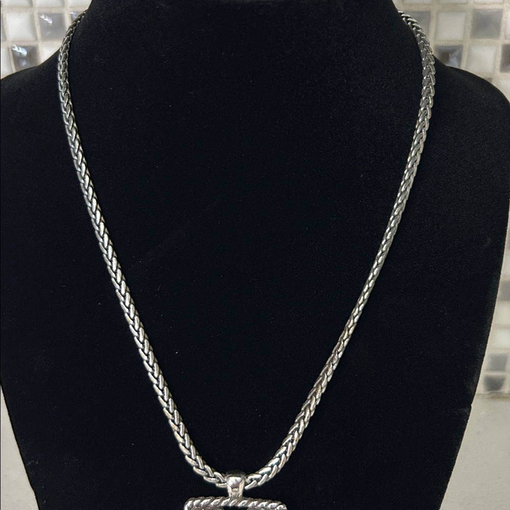 Brighton Silver Pendant Necklace with Crystal Accents - Picture 3 of 4